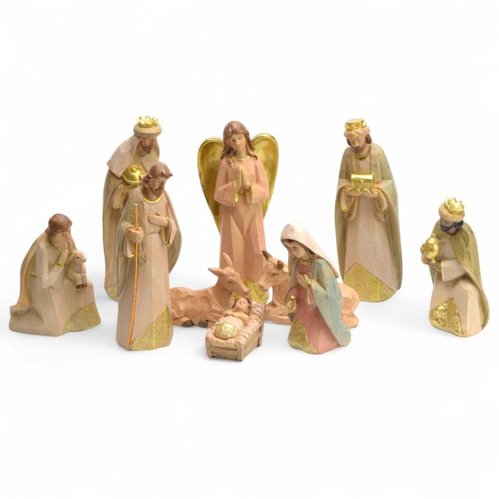 NATIVITA 24CM ST 10PZ EFFETTO LEGNO